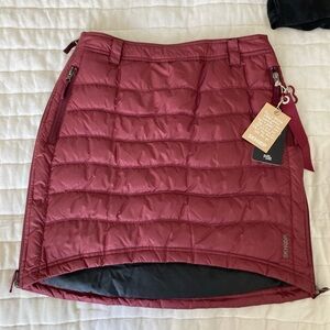 SKHOOP | Down Fill Insulated Midi Puffer Skirt | Ruby Red | M | NWT | SOLD OUT